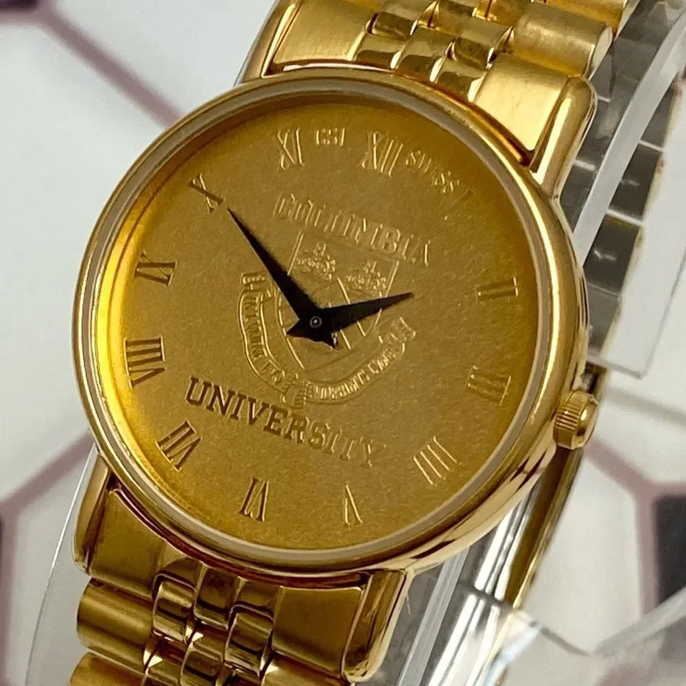 Vintage CSI Swiss Quartz Columbia University Gold-Plated Unisex Dress Watch
